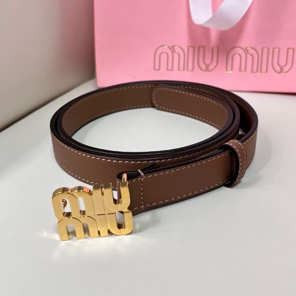 Secured Miu Miu brand logo buckle leather belt replica myi78890