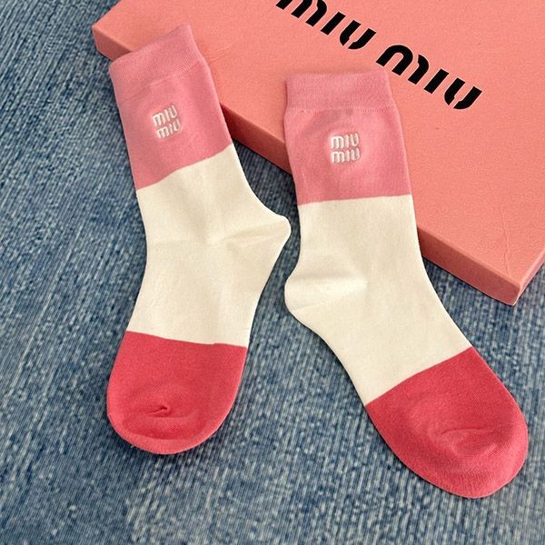 High quality Miu Miu logo cotton socks myd34354