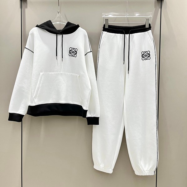 Loewe Replica Anagram Logo Wool Blend Hoodie Top and Bottom Set loe75647 Loewe Replica Anagram Logo Wool Blend Hoodie Top and Bottom Set loe75647