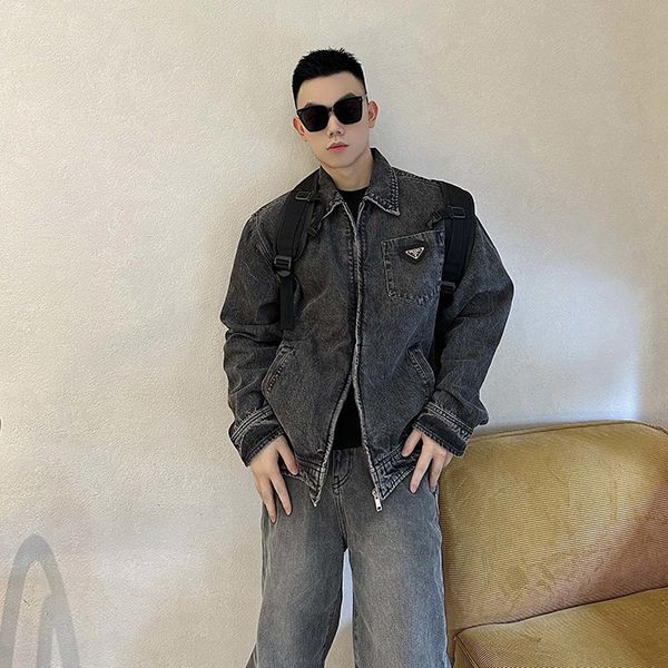 Attention ★ Limited rare Prada denim jacket with fake triangle logo puw62509