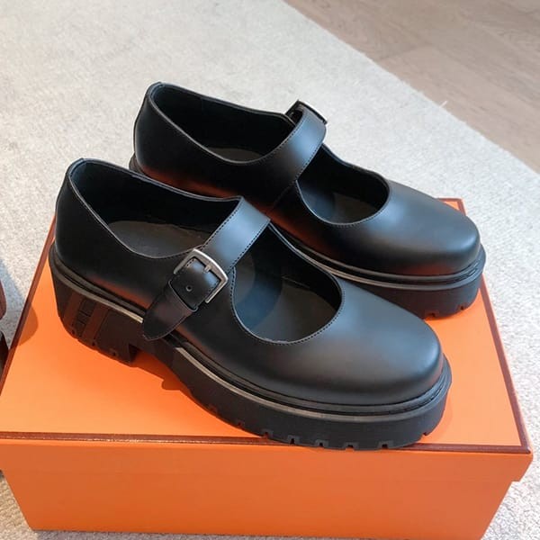 Cheap Hermes replica Mary Jane shoes with thick rubber sole with tracking err25819