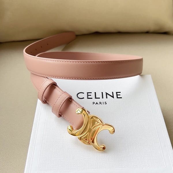 Sold out Celine Belt Replica Triomphe Calfskin Gold 25mm Cem39593