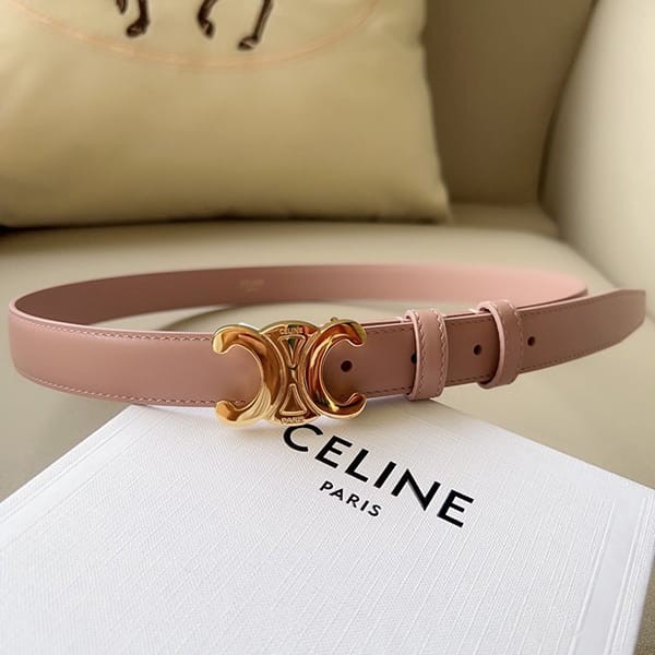 Sold out Celine Belt Replica Triomphe Calfskin Gold 25mm Cem39593