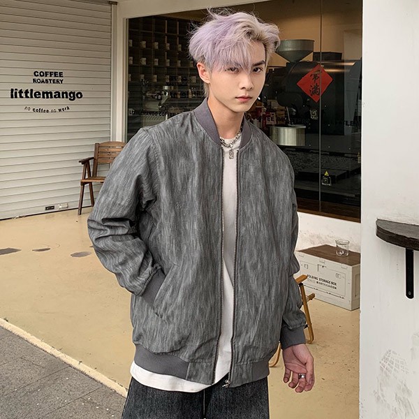 Very popular: Vuitton replica bomber jacket, black, simple outerwear, vud95348