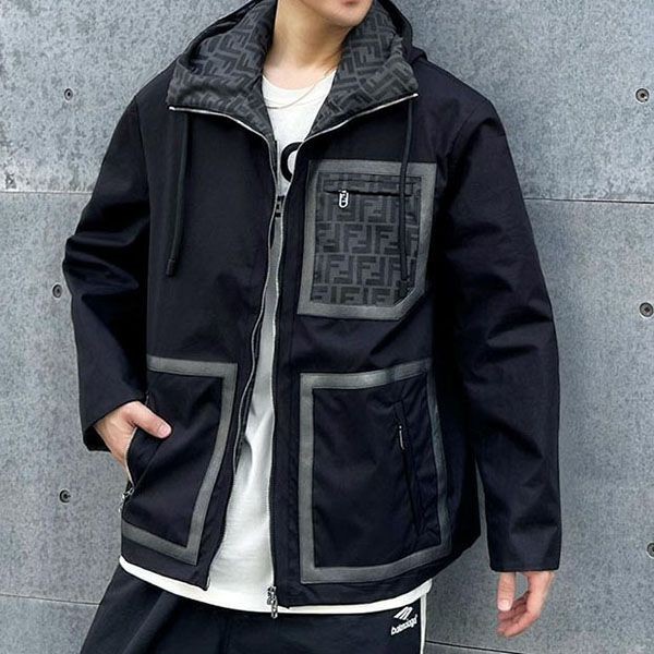 Very popular! Fendi black fabric hoodie replica fes98957 Very popular! Fendi black fabric hoodie replica fes98957