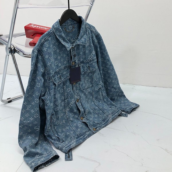Free shipping Supreme x Louis Vuitton replica monogram denim jacket HDAWALL65250
