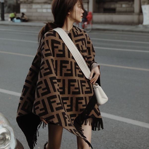 Super limited edition Fendi scarf copy ☆ New season ☆ Free shipping! FF Monogram Poncho fet04287