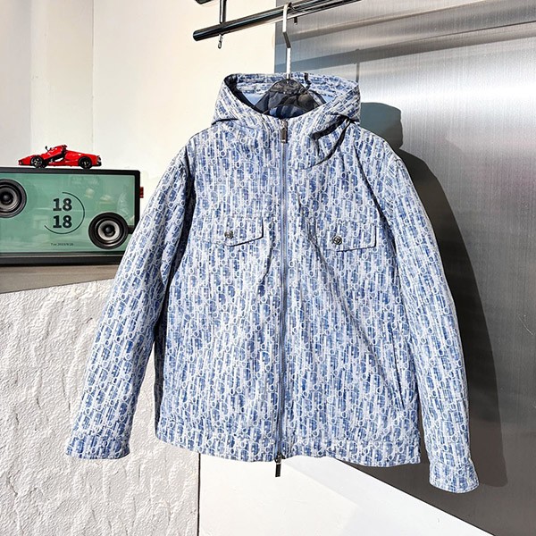 Dior CD denim hooded down jacket replica deb48920 Dior CD denim hooded down jacket replica deb48920