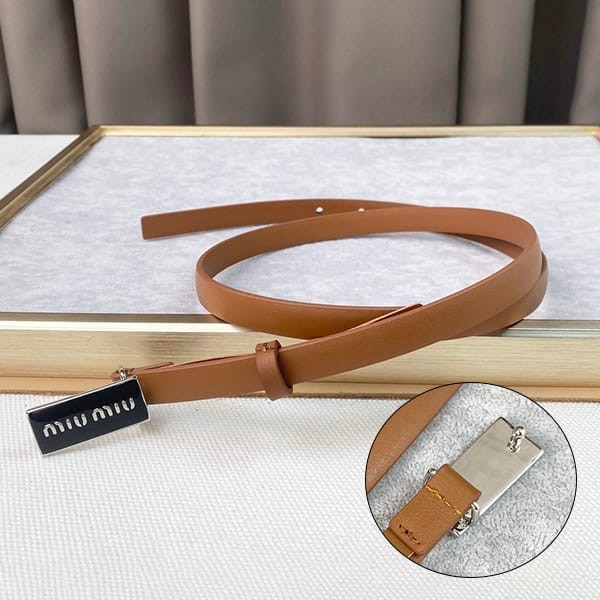 Immediate delivery Miu Miu Logo Slim Belt Replica Metal Buckle MYD03474