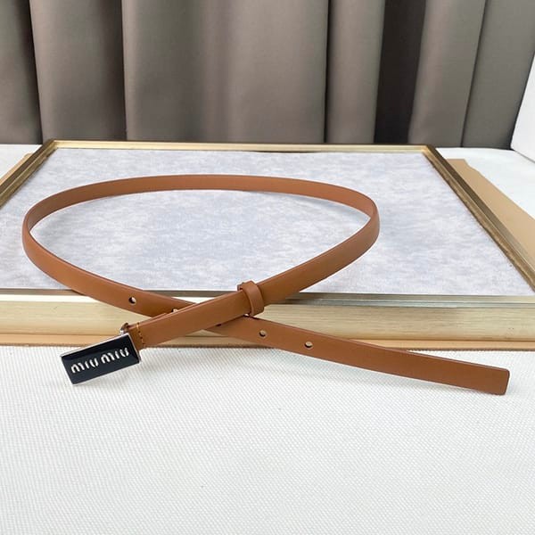 Immediate delivery Miu Miu Logo Slim Belt Replica Metal Buckle MYD03474