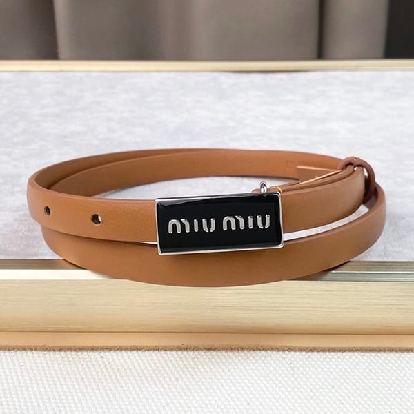 Immediate delivery Miu Miu Logo Slim Belt Replica Metal Buckle MYD03474
