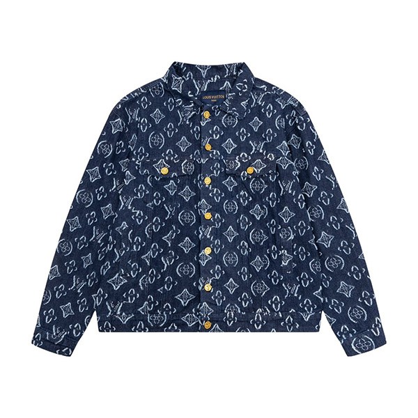 Louis Vuitton ★ Popular Monogram Print Denim Jacket Replica vux70167