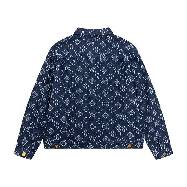 Louis Vuitton ★ Popular Monogram Print Denim Jacket Replica vux70167