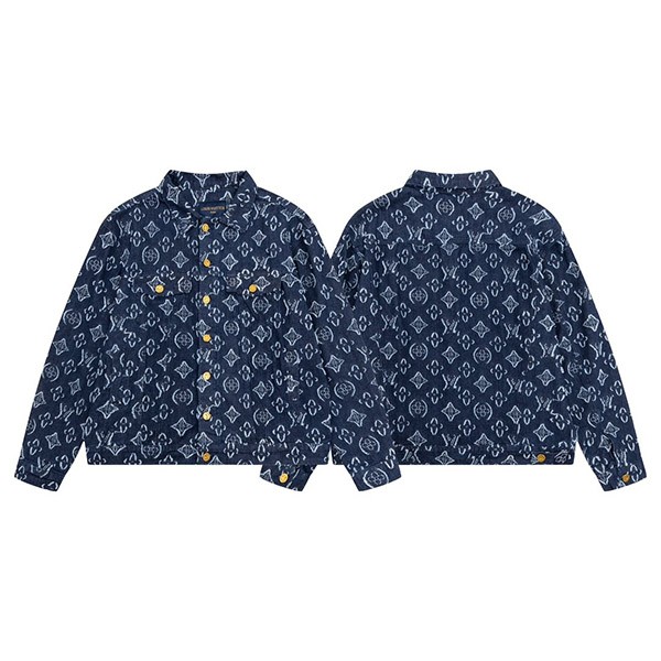 Louis Vuitton ★ Popular Monogram Print Denim Jacket Replica vux70167