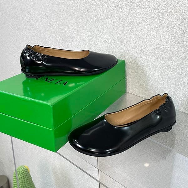 Cheap Fake Bottega Veneta Atomic Leather Ballerina Flats with Tracking 740729V2LR01000