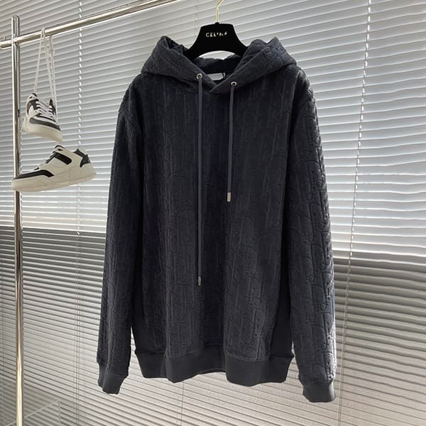 [Great Deal] Dior Oblique Jacquard Logo Hoodie Replica deu89630