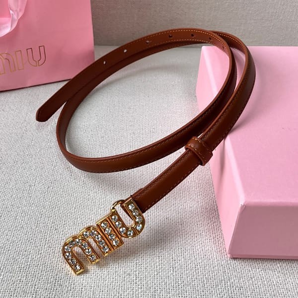 New design Miu Miu Logo slim belt replica metal buckle myf41645