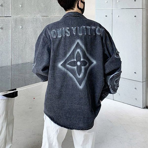 Quick delivery Louis Vuitton Stonewash Replica Denim Jacket vuc88409 Quick delivery Louis Vuitton Stonewash Replica Denim Jacket vuc88409
