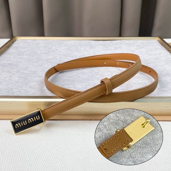 Recommended Miu Miu Logo Slim Belt Replica Metal Buckle MYV55406