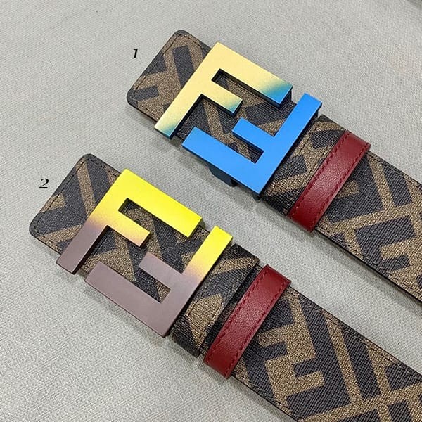 Free shipping Fendi reversible round FF belt copy 35mm 2 colors fem67854