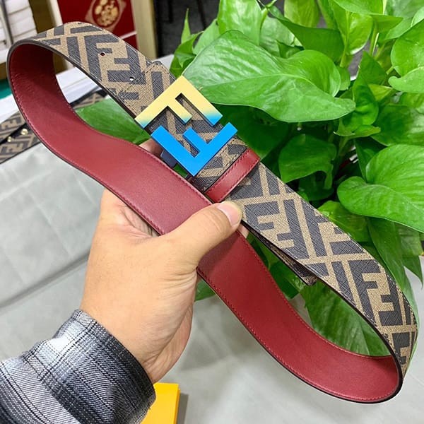 Free shipping Fendi reversible round FF belt copy 35mm 2 colors fem67854