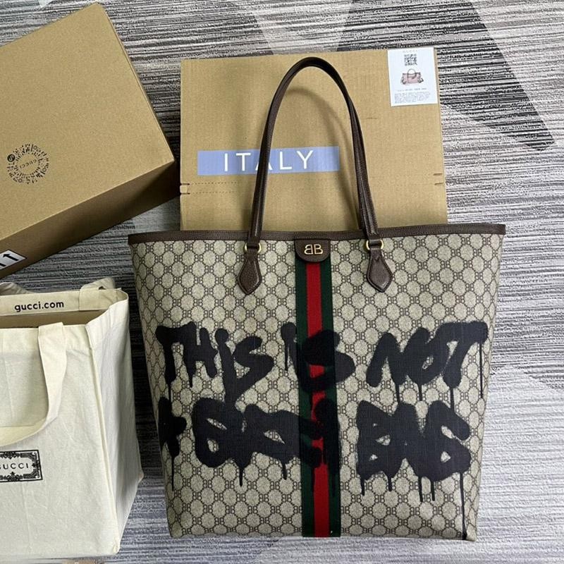 Extremely rare! Balenciaga Gucci replica ☆ Hacker graffiti tote bag gup11170