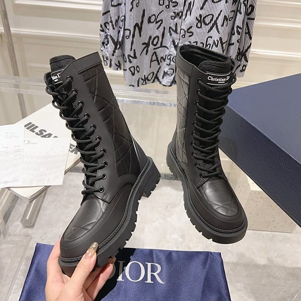High Quality Dior Camp Ankle Boots Replica Black DEJ30233