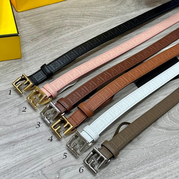 High quality Fendi replica embossed leather belt 20mm 6 colors 8C0648AQ1VF04TX