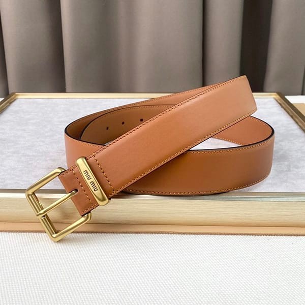 Competitive Miu Miu Replica Logo Leather 35mm Belt 5CC5362AIXF0002