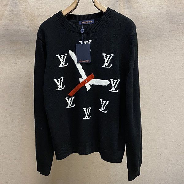 Luxury brand Louis Vuitton Clock Intarsia Pullover Replica 1AA4HL