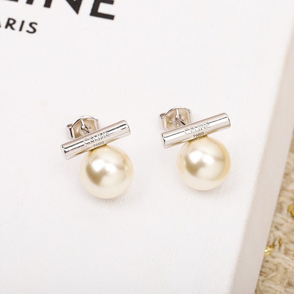 Celine popular pearl earrings replica 2 colors Cem87807