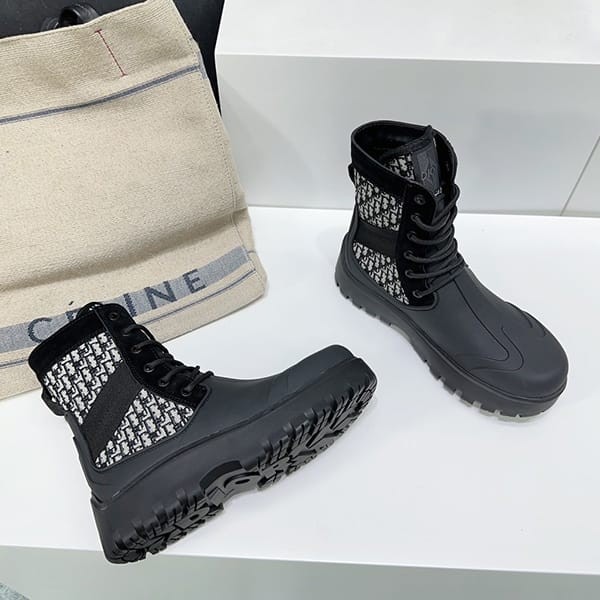 Rare Dior Garden Lace-up Boots Replica 3BO315ZYH_H164