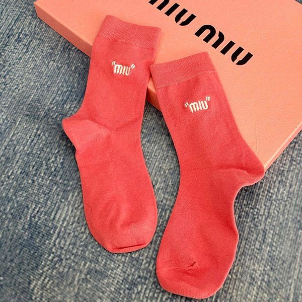 Rare Miu Miu logo cotton socks myk12146