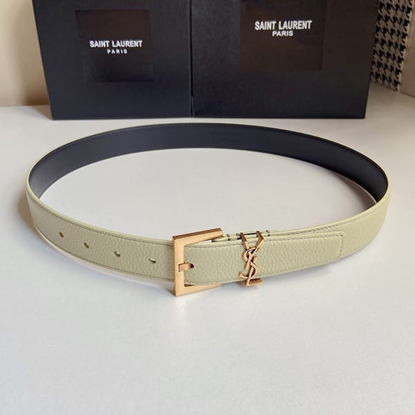 Free shipping Saint Laurent YSL Monogram Logo Leather Belt 30mm Replica Sae15350
