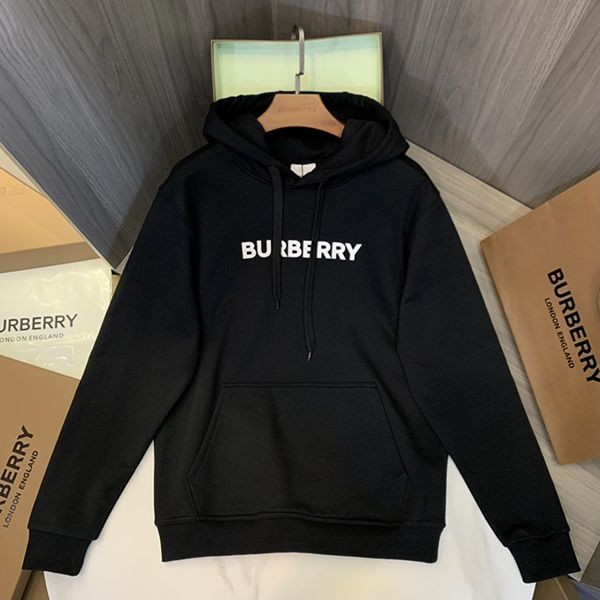 Very popular! Burberry logo print cotton hoodie copy Baf89006
