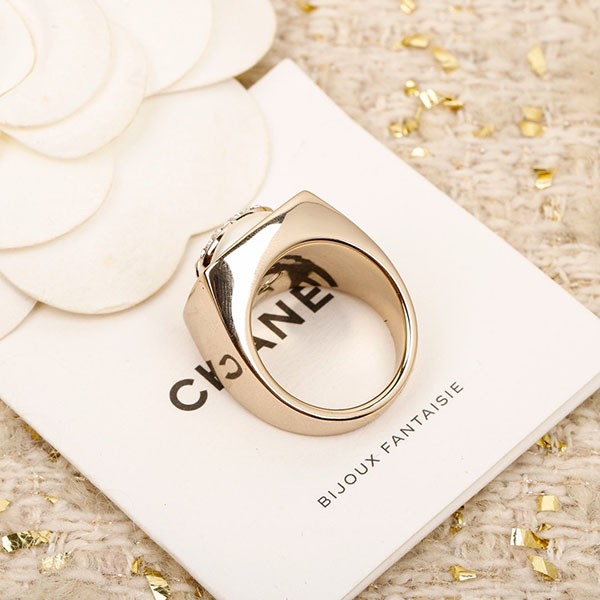 Chanel Ring Replica ABA743 B10766 Square Pearl Rhinestone