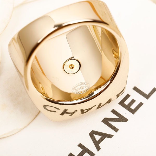 Chanel Ring Replica ABA743 B10766 Square Pearl Rhinestone