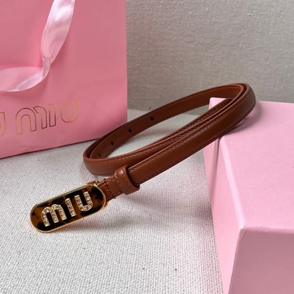 The hottest topic! Miu Miu replica Logo slim belt with metal buckle myk34052
