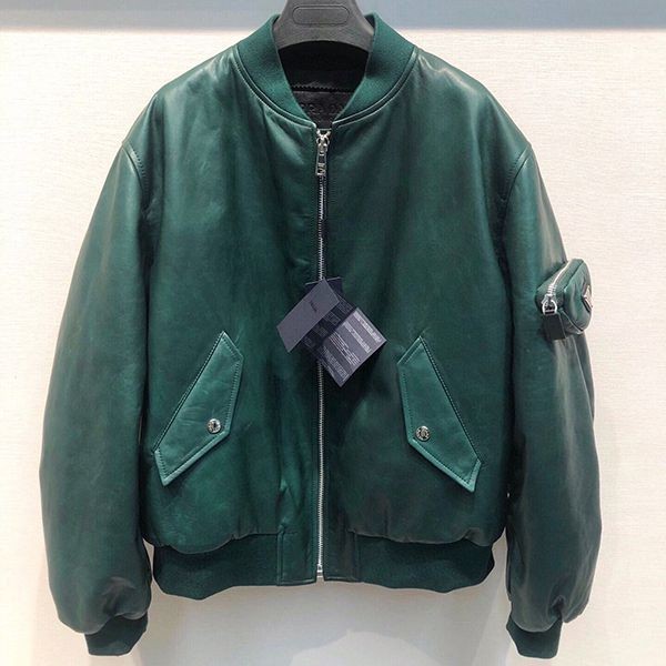 High quality???Prada retro lambskin jacket replica puv93153