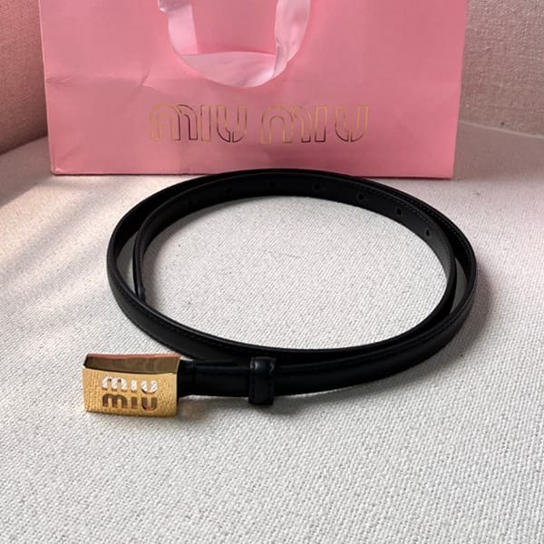 ★Safe shipping with tracking Miu Miu replica Logo slim belt with metal buckle myz75852