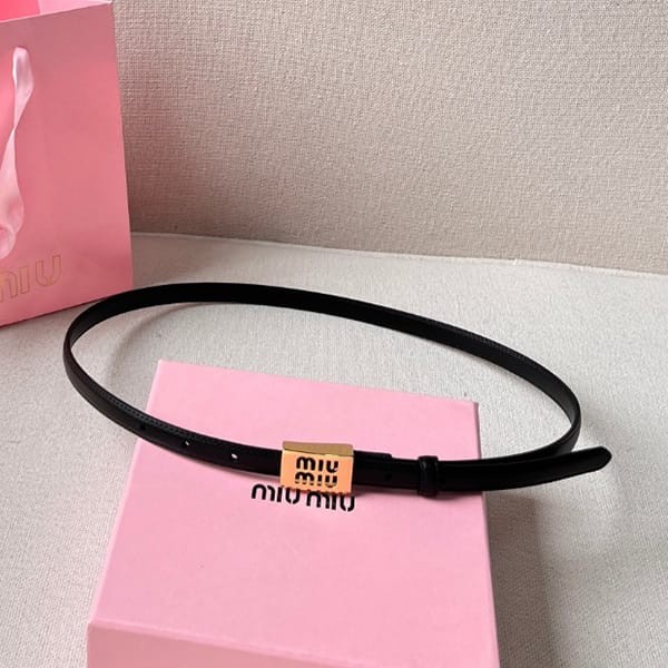 ★Safe shipping with tracking Miu Miu replica Logo slim belt with metal buckle myz75852