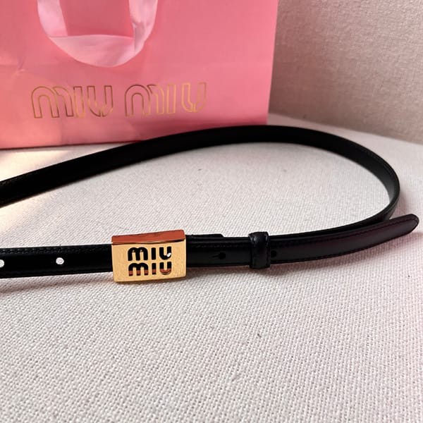 ★Safe shipping with tracking Miu Miu replica Logo slim belt with metal buckle myz75852