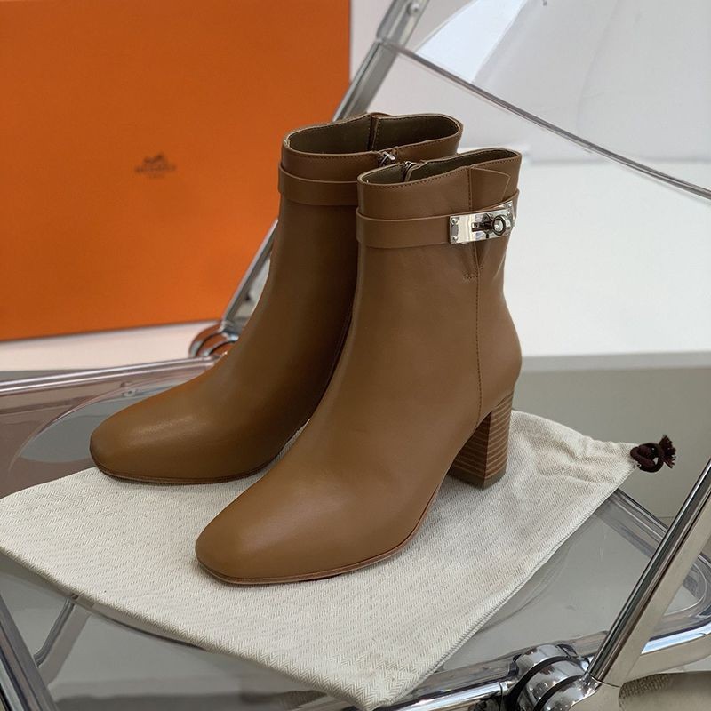 Hermes Women's Brown Boots, Popular and Perfect for White Pants, Copy ers83532