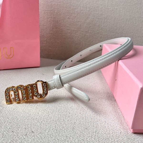 Recommended Miu Miu Logo Slim Belt Replica Metal Buckle myu72162
