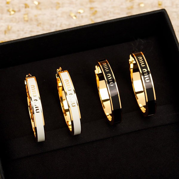 Quick delivery Miu Miu enamel metal earrings replica 2 colors 5JO933