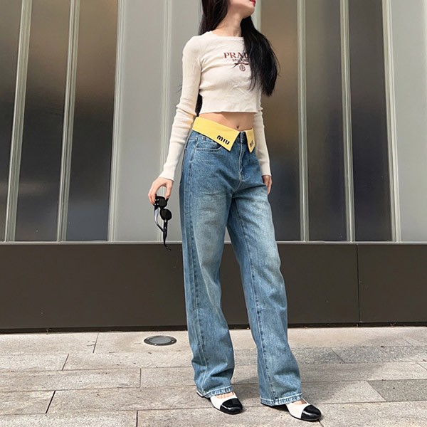 Miu Miu Replica Loose Fit Denim Jeans myj12725