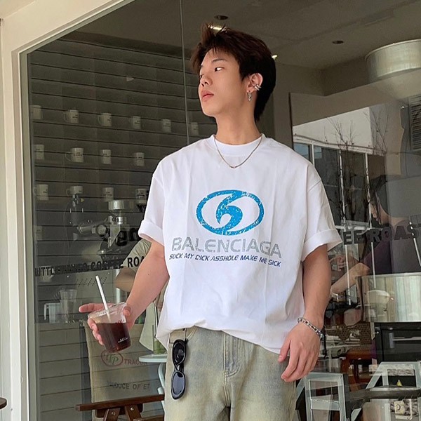 Balenciaga Replica Printed Cotton Jersey T-Shirt baa73842