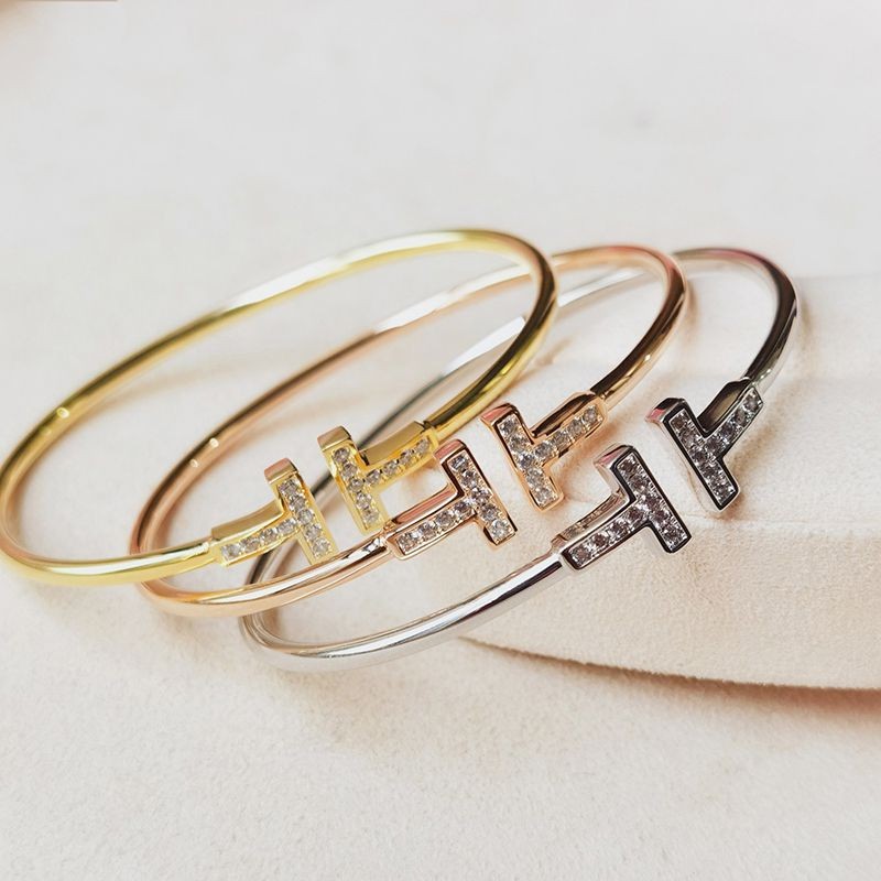 [Not available in Japan] Tiffany T Diamond Replica Wire Bracelet Tip58404