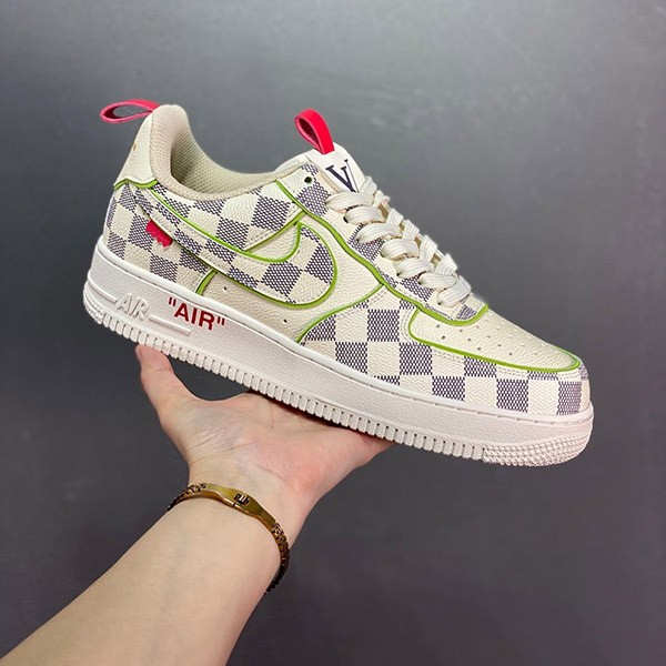 Very popular!! New color Louis Vuitton x Nike Air Force 1 collaboration sneakers Damier nam19370