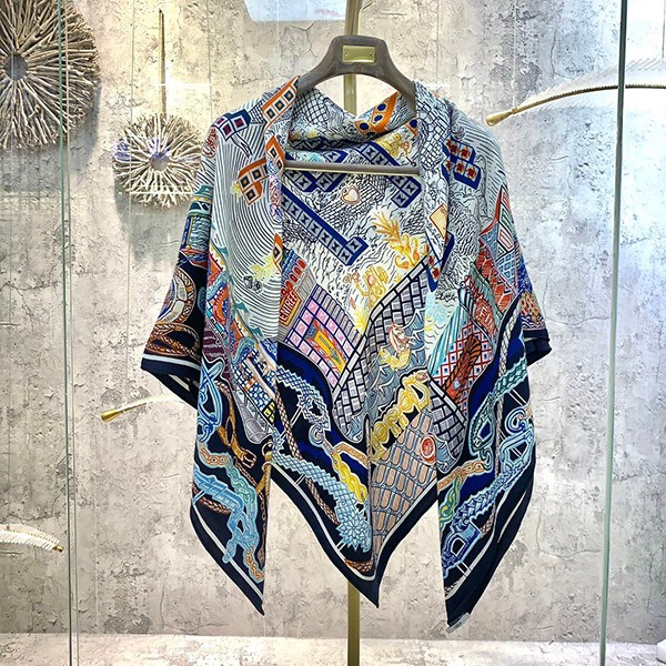 Hermes shawl copy◇Carre Gean "Grand Turalala" ers33061